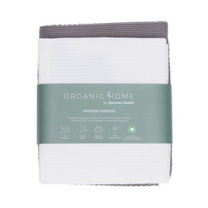 Theedoek Tundra White + Keukendoek Forest Taupe