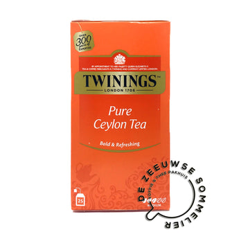 Twinings Pure Ceylon Tea - Oranje doosje zwarte thee uit Sri Lanka met 25 theezakjes