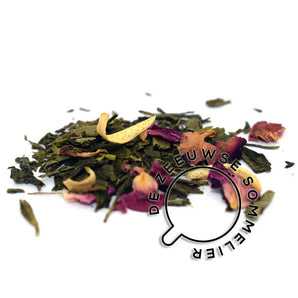 Dauwdruppel - Groene thee, rozenblaadjes, aroma, sinaasappelbloesem.