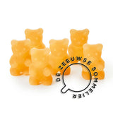 Tea Bears zijn fruitgums die je kunt eten of drinken. Afbeelding van 5 beertjes met appelsmaak.